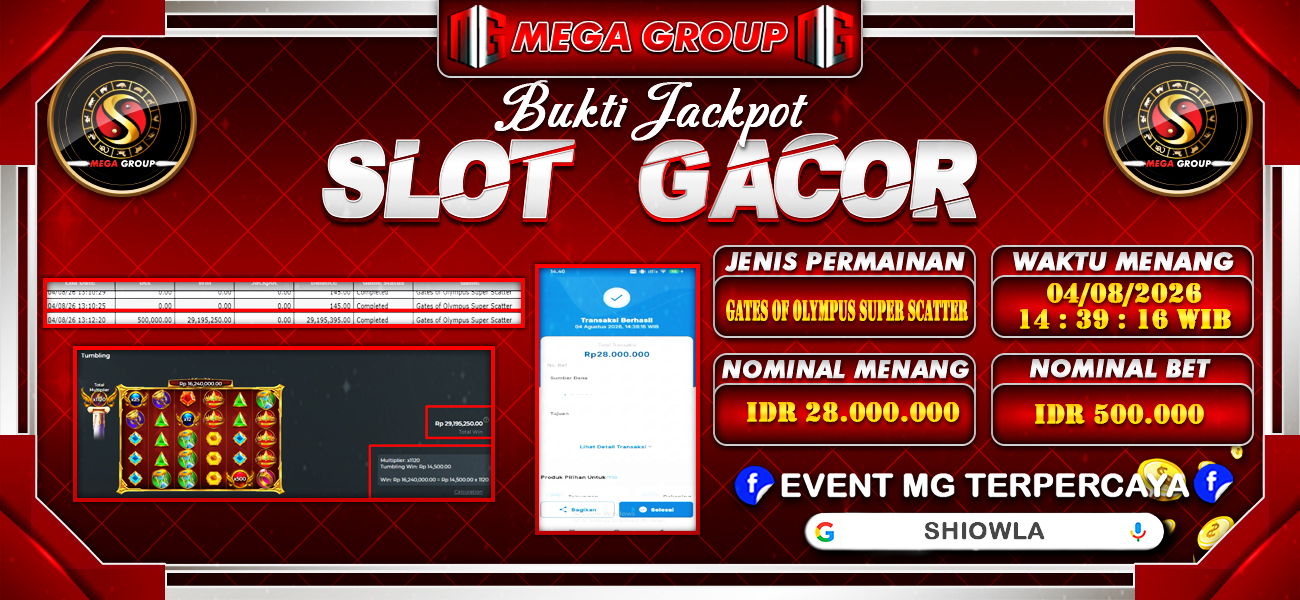 Bukti JP situs Shiowla hari Selasa, 04 Agustus 2026