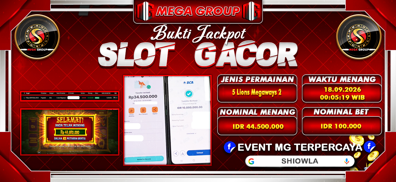 Bukti JP situs Shiowla hari Jumat, 18 September 2026