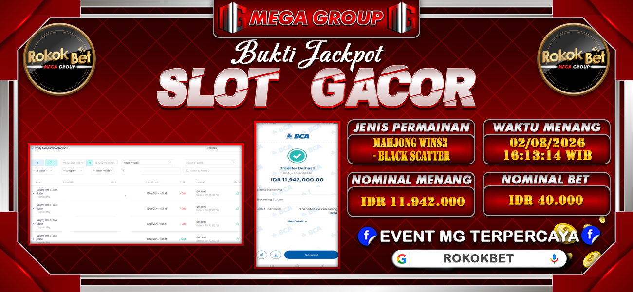Bukti JP situs Rokokbet hari Minggu, 02 Agustus 2026