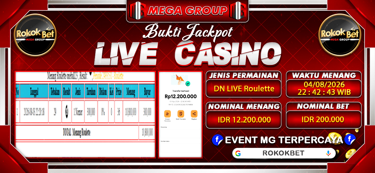 Bukti JP situs Rokokbet hari Selasa, 04 Agustus 2026