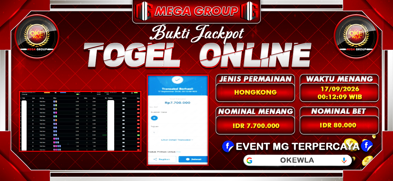 Bukti JP situs Okewla hari Kamis, 17 September 2026