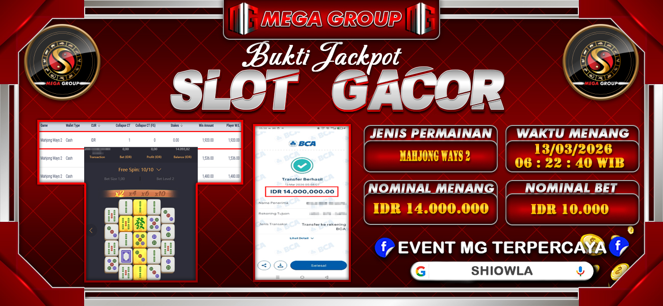 Bukti JP situs Shiowla hari Jumat, 13 Maret 2026