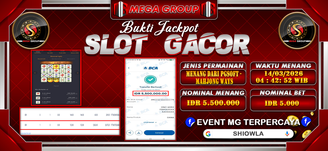 Bukti JP situs Shiowla hari Sabtu, 14 Maret 2026