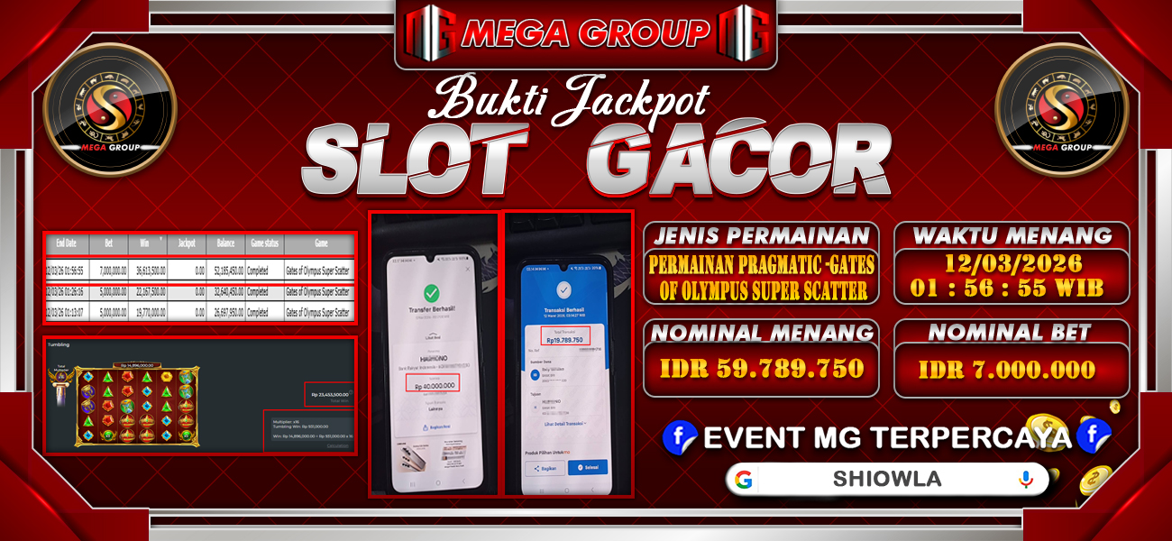 Bukti JP situs Shiowla hari Kamis, 12 Maret 2026